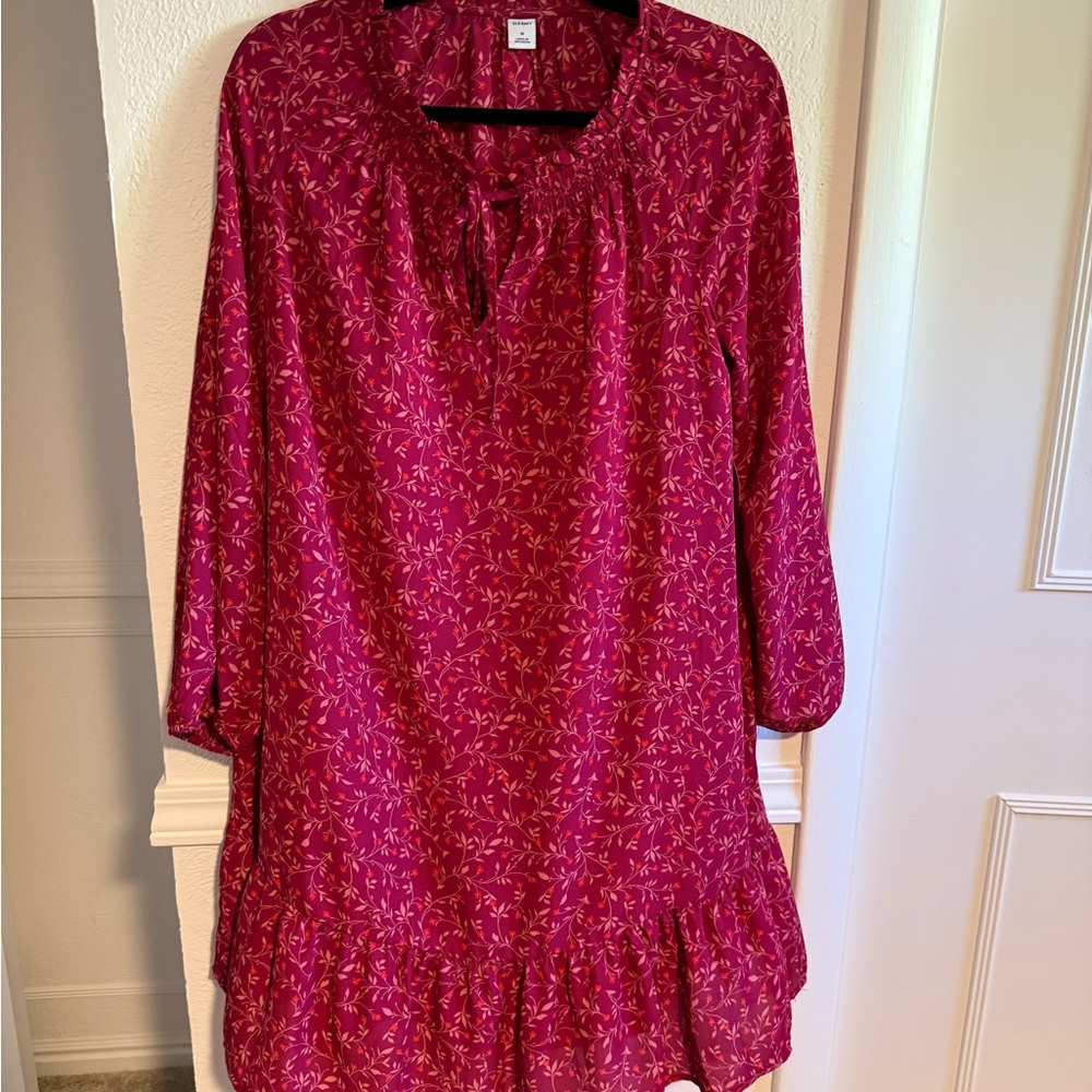 Old Navy Burgundy Floral Blouse